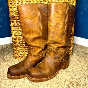 Frye Women’s Campus 14L Tall Dark Brown Leather Boots